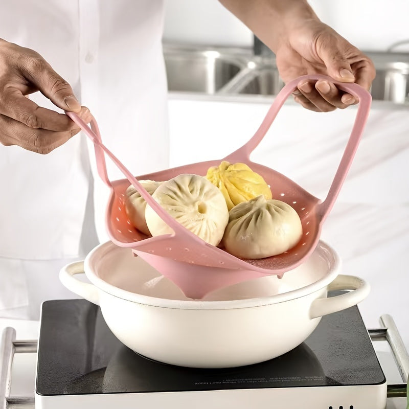 1pc Silicone Steamer Basket Air Holes Design With Feet And Handle For Pan Reusable Silicone Easy To Clean And Store Food Grade Material Steamer
