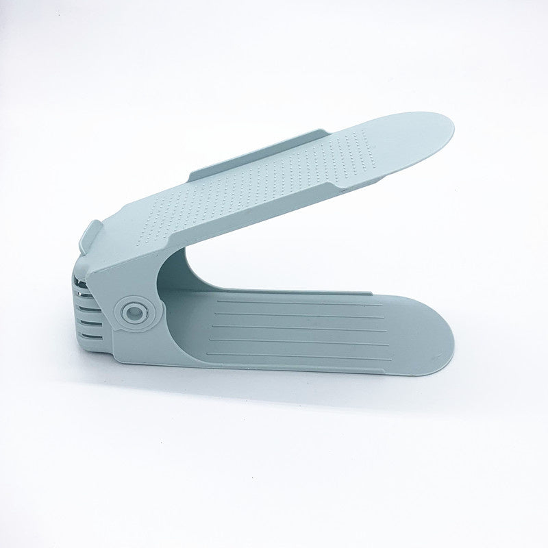 10pcs Plastic Adjustable Shoe Rack; Cabinet Shoe Storage Rack; Shoe Holder