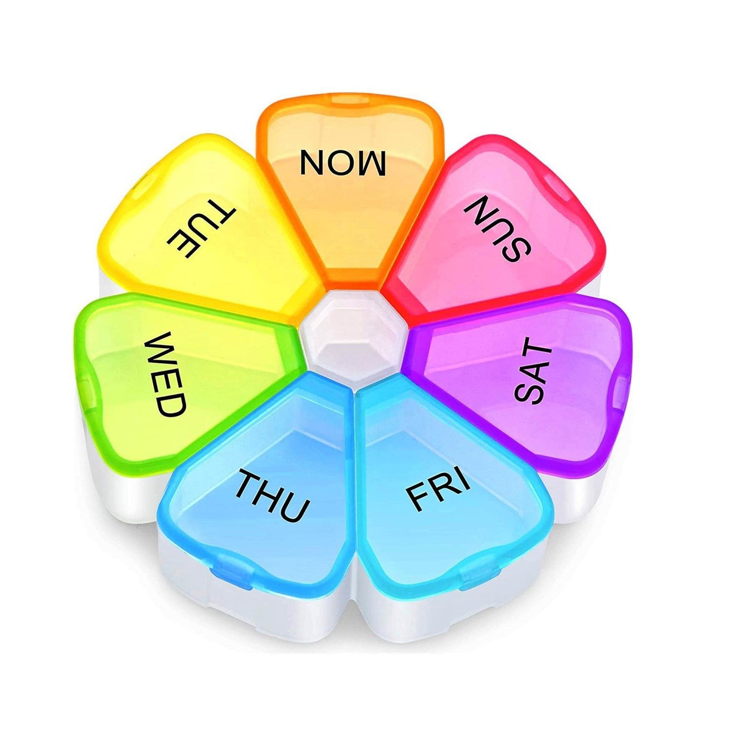 1pc Large Weekly Pill Organizer; 7 Day Portable Pill Box Case For Vitamin; Cod Liver Oil; Pills; Supplements; Flower Medicine Organizer-Arthritis Friendly; Travel Pill Container
