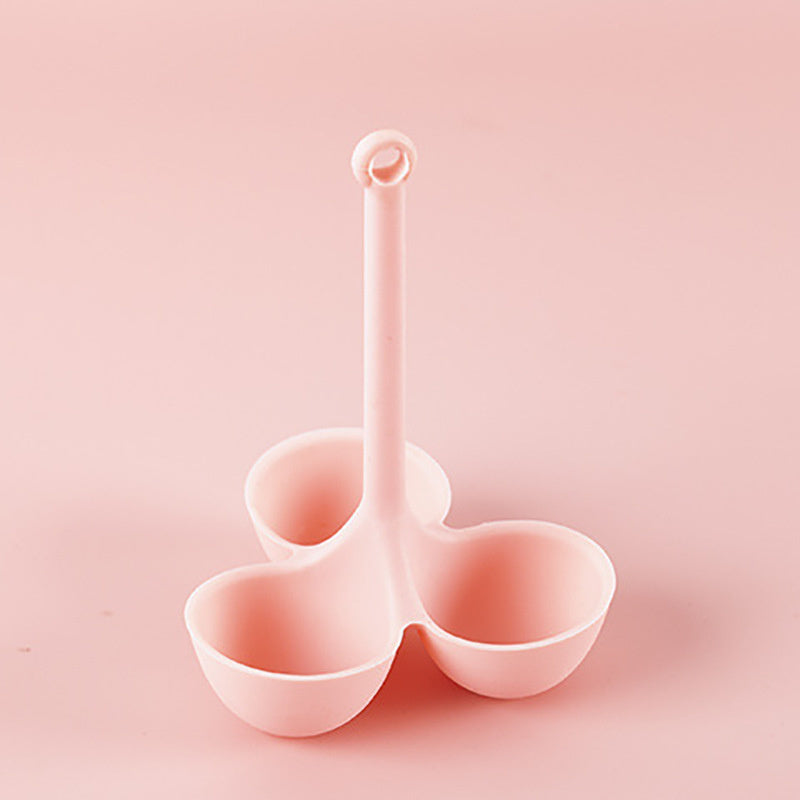 1pc; Egg Poacher; Silicone Egg Steamer Food Grade High Temperature Resistant Children's Food Supplement 3 Holes Steamed Egg Tray Convenient Boiled Egg Tray