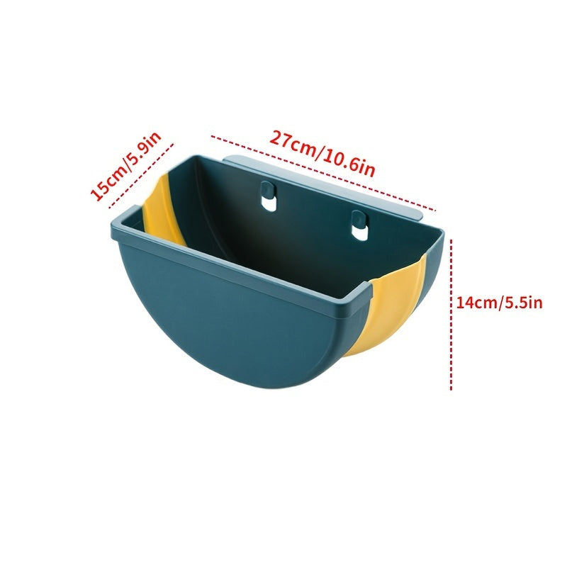 1pc Kitchen Garbage Bin; Wall Mounted Waste Bin; Hanging Kitchen Trash Can; Foldable Waste Bins; Small Compact Garbage Can For Cabinet Kitchen