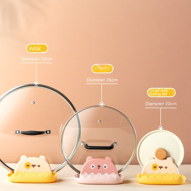 1pc Pot Lid Holder; Spoon Rest For Stove Top; Heat-Resistant Cover Holder For Kitchen Counter; Kawaii Cooking Utensils Rack For Spoons; Kitchen Accessories