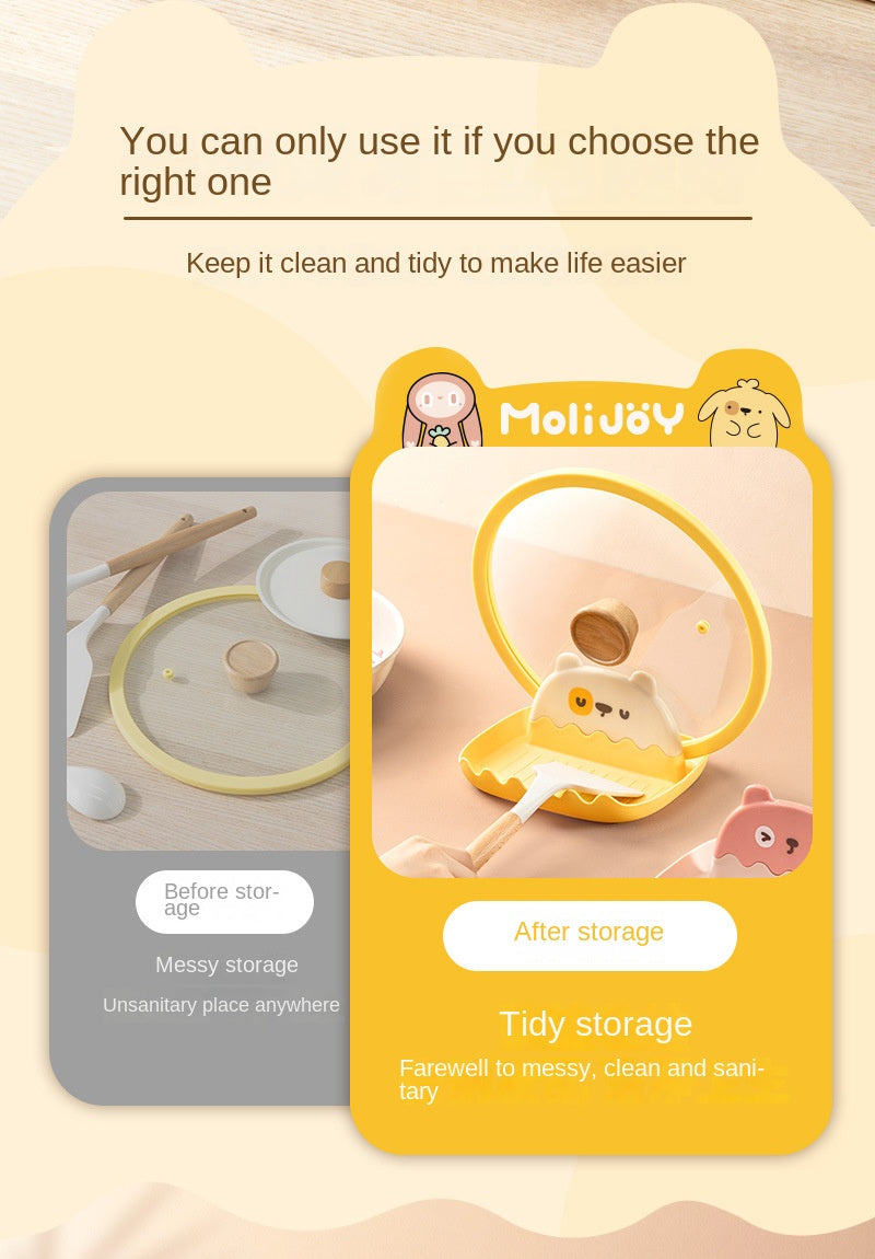 1pc Pot Lid Holder; Spoon Rest For Stove Top; Heat-Resistant Cover Holder For Kitchen Counter; Kawaii Cooking Utensils Rack For Spoons; Kitchen Accessories