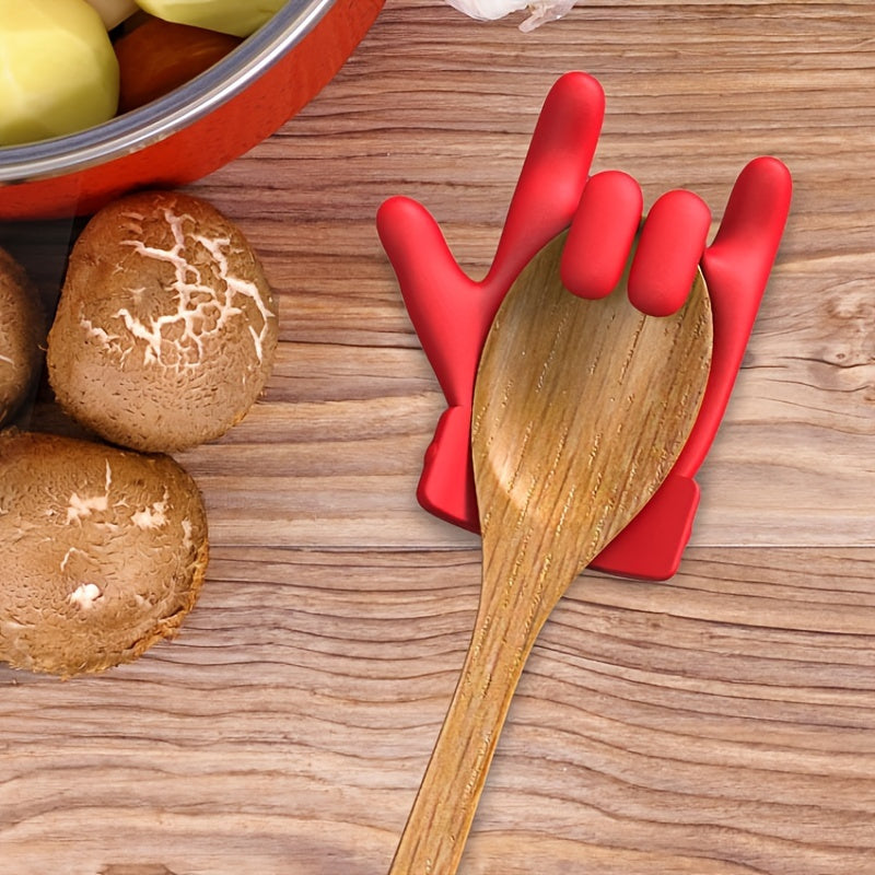 1pc Finger Shaped Pot Cover To Prevent Overflow And Raise The Soup Spoon Holder To Prevent The Soup From Overflowing The Shelf; Innovative Practical Kitchen Tools