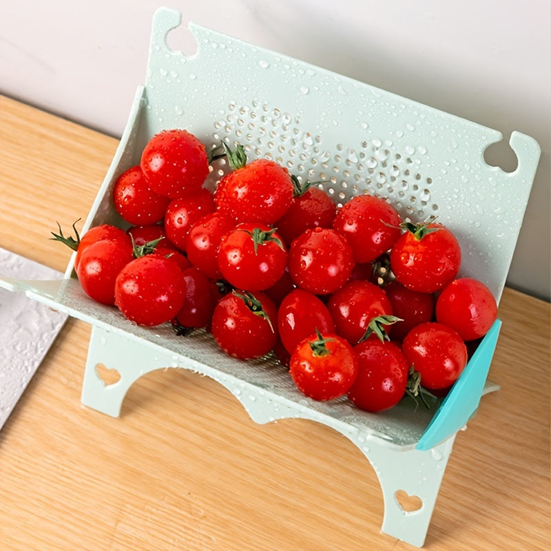 1pc Folding Storage Rack; Multi-functional Kitchen Drainage Rack; Desktop Sundries Sorting Rack Storage Rack