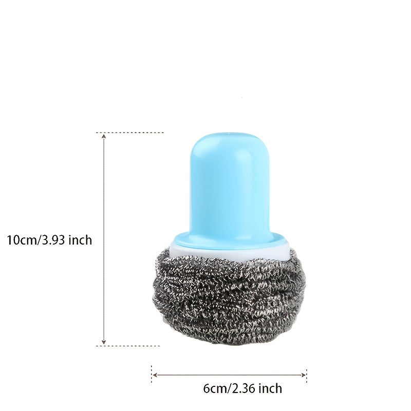3pcs Household Dishwashing Brush; Creative Steel Ball Stainless Steel Brush With Handle; Kitchen Decontamination Cleaning Ball Pot Brush