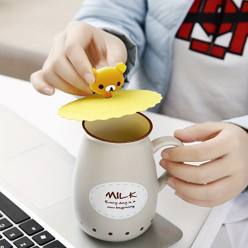1pc Creative Silicone Cup Cover With Leak-proof And Dustproof Design; Suitable For Ceramic Tea Cup And Water Cup; Sealed Bowl Lid For Multi-purpose Use