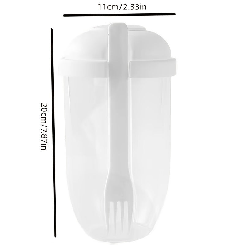 1pc Fresh Salad Cup; Keep Fit Salad Meal Shaker Cup; 1000ml/33.81oz; Portable Fruit Vegetable Milk Cup; 7.87''X2.33''