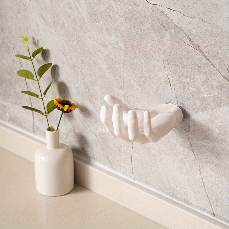 1pc Hand-shaped Wall Hook; Strong Punch-free Traceless Hook; Household Wall Mounted Key Mask Storage Hook; Bathroom Storage Rack