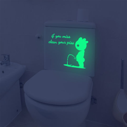 1 Sheet Figure Graphic Luminous Toilet Sticker
