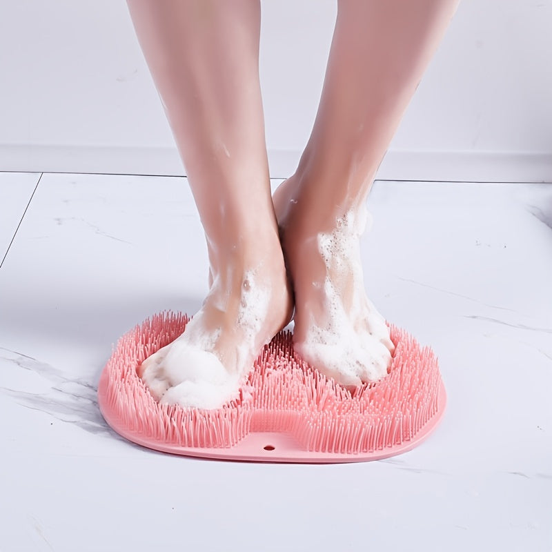 Hands Free Back Scrubber For Shower; 1pc Multifunctional Lazy Man Rubbing Shoulder Strap Suction Cup Brush Back Bath Bathroom Rubbing Foot Massage Brush Foot Pad