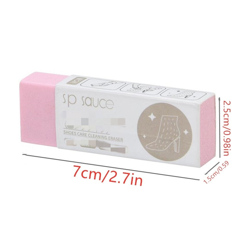 1pc Household Cleaning Eraser; Suede; Sheepskin; Matte Leather And Leather Fabric Care; Leather Cleaner; White; Pink