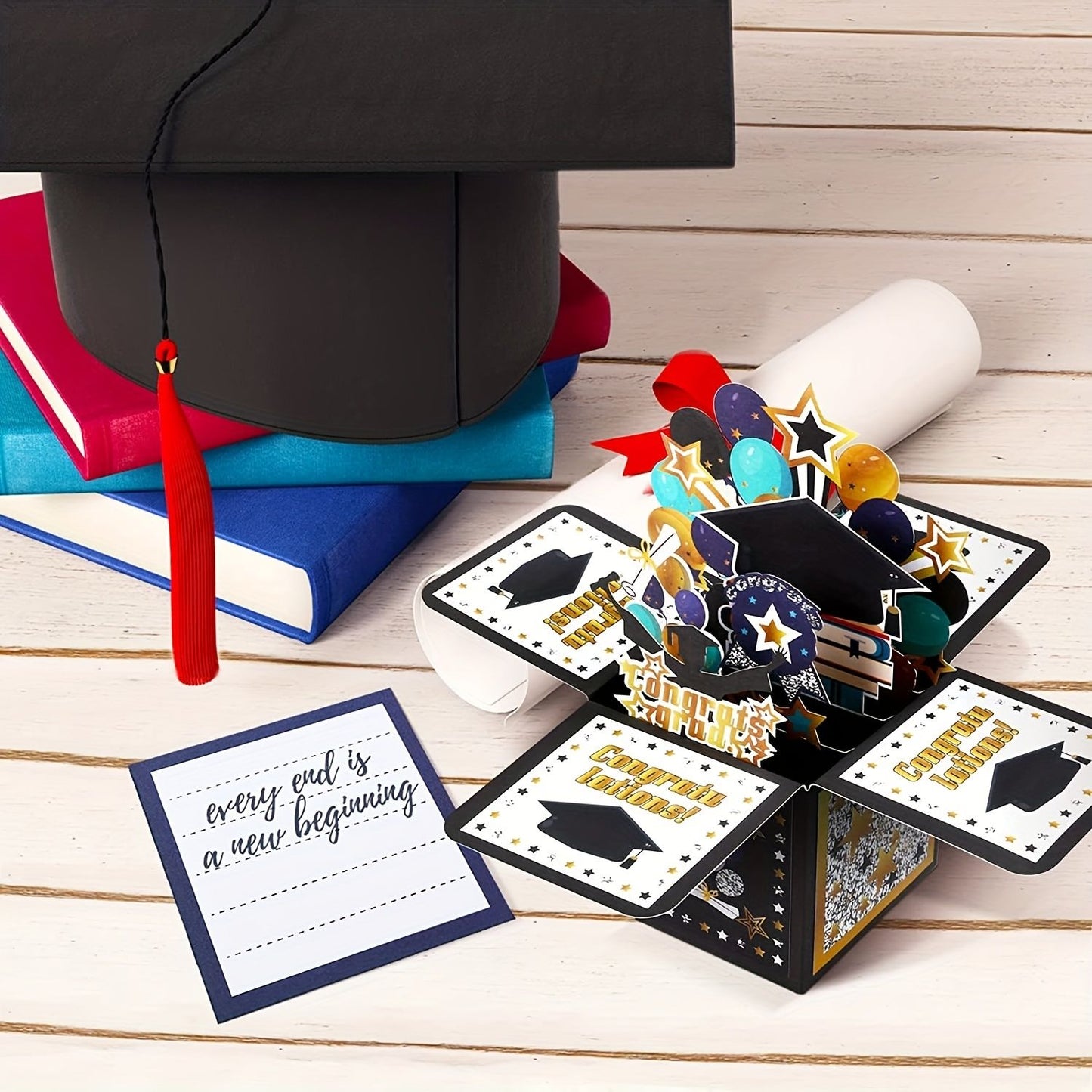 1pcs; 3D Graduation Pop Up Card; Class Of 2023 Congrats Grad Card; Congratulation Greeting Card With Envelope; Graduation Party Supplies; Party Supplies; Holiday Favors