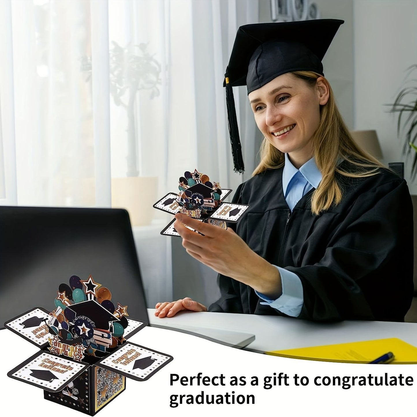 1pcs; 3D Graduation Pop Up Card; Class Of 2023 Congrats Grad Card; Congratulation Greeting Card With Envelope; Graduation Party Supplies; Party Supplies; Holiday Favors