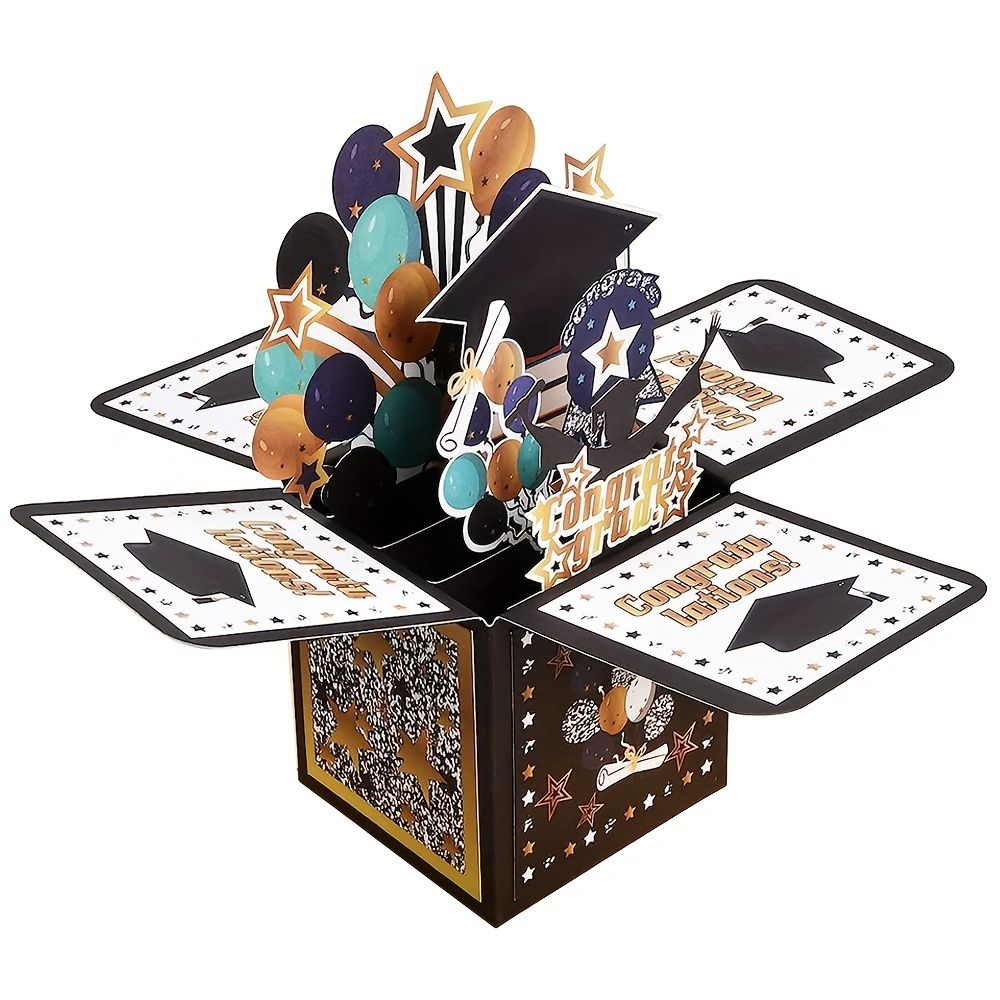 1pcs; 3D Graduation Pop Up Card; Class Of 2023 Congrats Grad Card; Congratulation Greeting Card With Envelope; Graduation Party Supplies; Party Supplies; Holiday Favors
