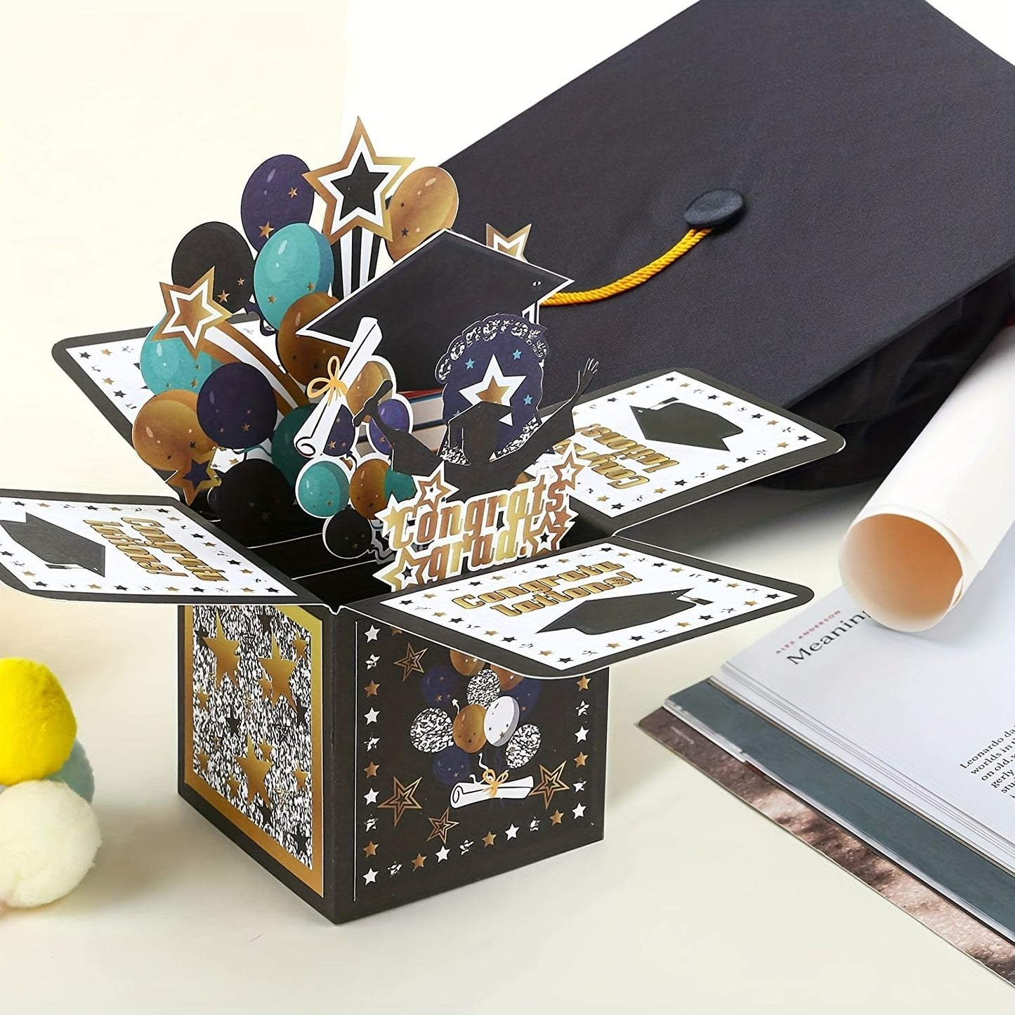 1pcs; 3D Graduation Pop Up Card; Class Of 2023 Congrats Grad Card; Congratulation Greeting Card With Envelope; Graduation Party Supplies; Party Supplies; Holiday Favors