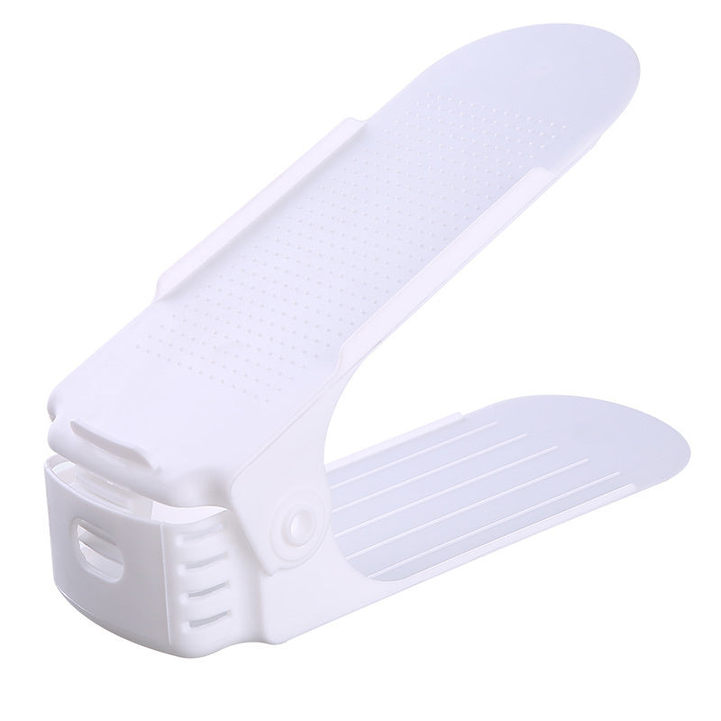 10pcs Plastic Adjustable Shoe Rack; Cabinet Shoe Storage Rack; Shoe Holder