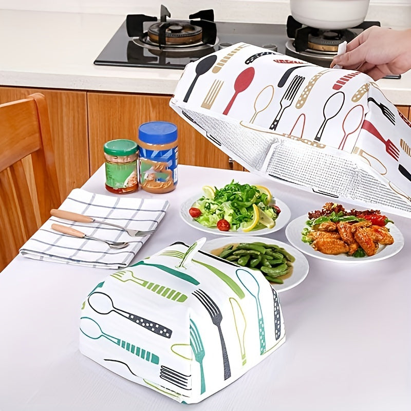 1pc Creative Foldable Food Cover; Household Multifunctional Table Cover Meal Insulated Cover; Aluminum Foil Food Cover; Table Dust Proof Cover; Kitchen Supplies