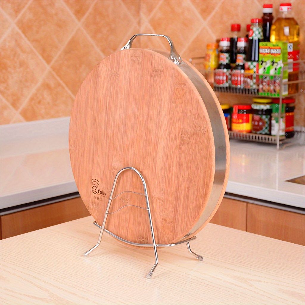 1pc Stainless Steel Cutting Board Storage Rack; Chopping Board Pot Cover Rack; Utensils Storage Rack; Knife Plate Rack; Pot Cover Rack; Home Kitchen Supplies