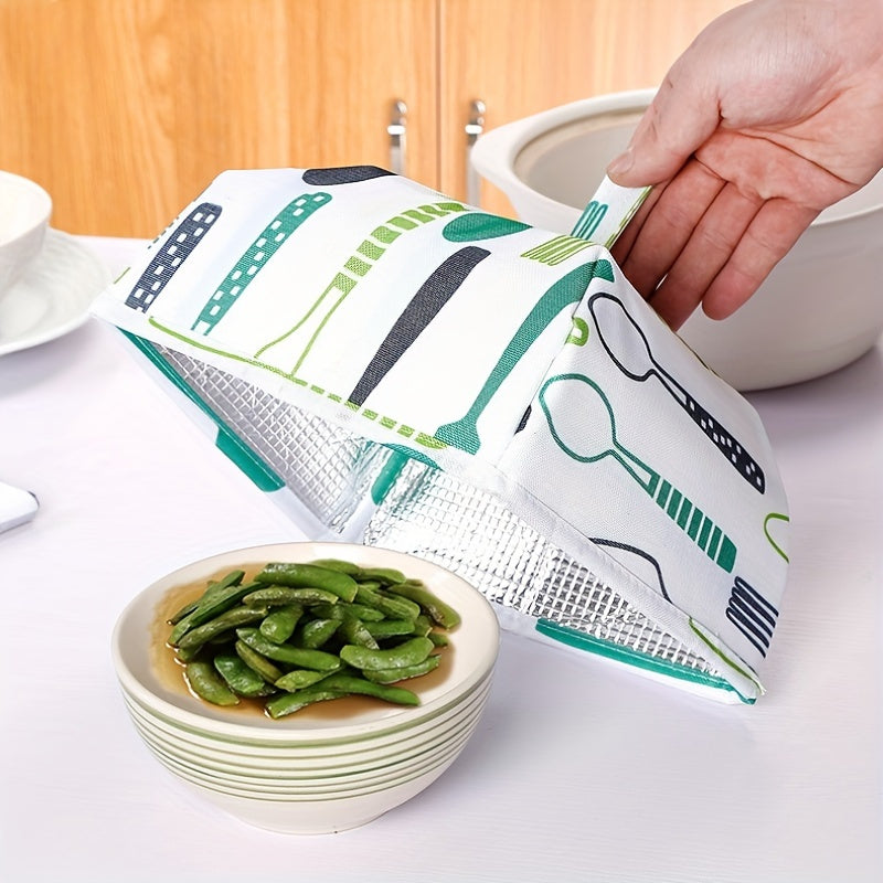 1pc Creative Foldable Food Cover; Household Multifunctional Table Cover Meal Insulated Cover; Aluminum Foil Food Cover; Table Dust Proof Cover; Kitchen Supplies