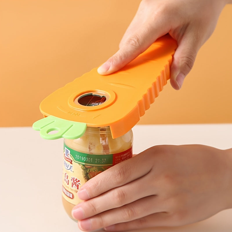 1pc Magnetic Bottle Opener; Carrot Shaped Labor-Saving Bottle Cap Screwer; Multifunctional Can Opener; Non-slip Beer Opener