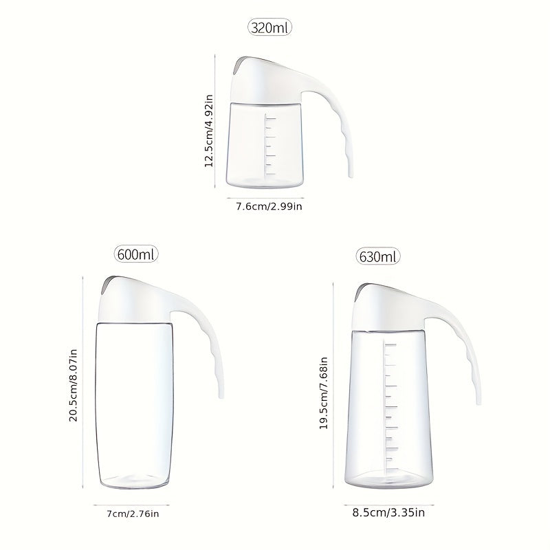 1pc Glass Oil Pot; Seasoning Jar; Gravity Automatic Opening; Leak-proof; Kitchen Accessories