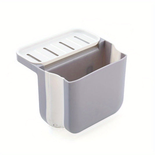 1pc Multifunctional Folding Trash Can; Kitchen Sink Telescopic Drain Basket; Suction Cup Foldable Hanging Shelf; Kitchen Sink Dry And Wet Separation Trash Can