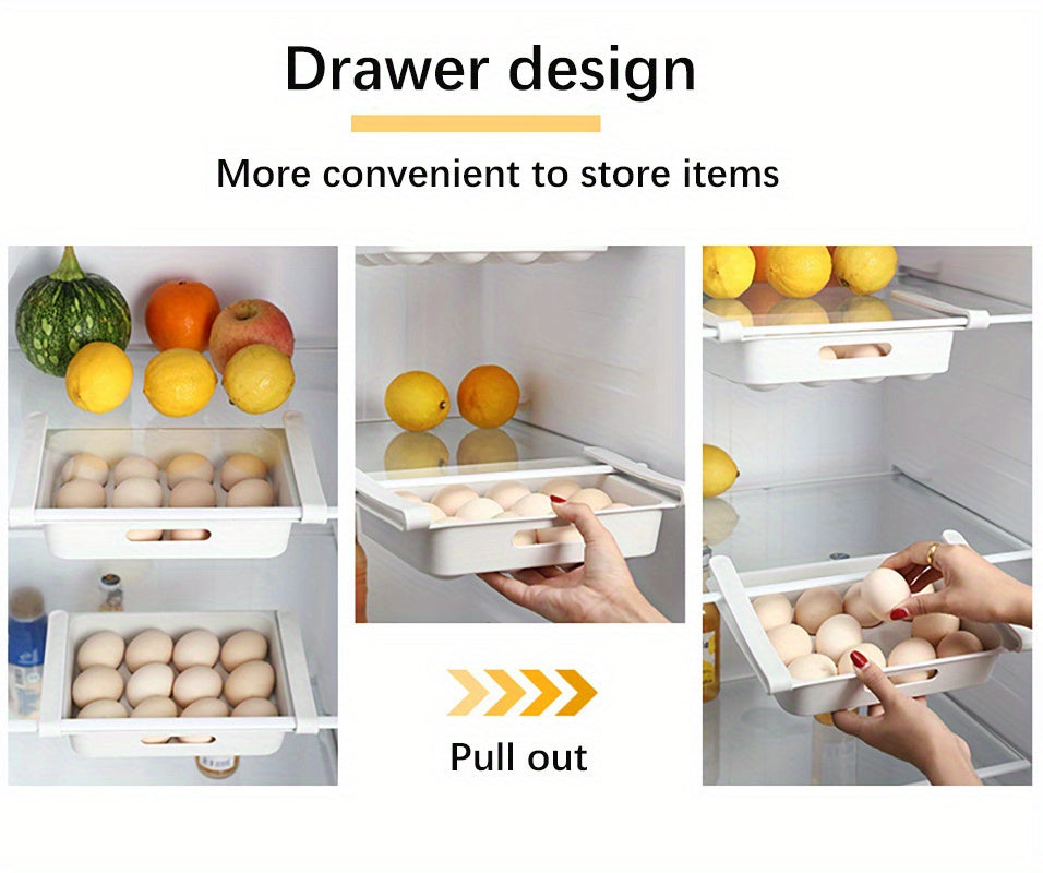 2pcs Kitchen Refrigerator Freshness Storage Boxes; 12 Grids Egg Storage Boxes; Multifunctional Drawer Type Food Divided Storage Boxes