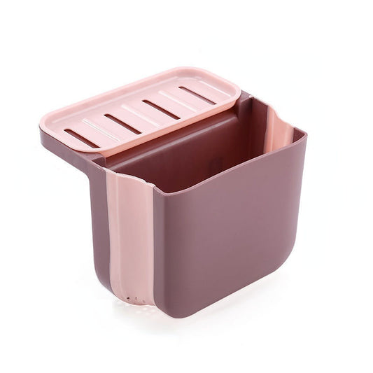 1pc Multifunctional Folding Trash Can; Kitchen Sink Telescopic Drain Basket; Suction Cup Foldable Hanging Shelf; Kitchen Sink Dry And Wet Separation Trash Can