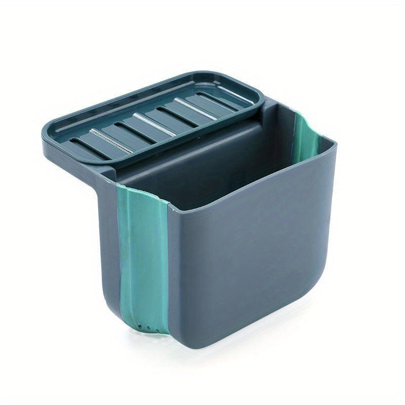 1pc Multifunctional Folding Trash Can; Kitchen Sink Telescopic Drain Basket; Suction Cup Foldable Hanging Shelf; Kitchen Sink Dry And Wet Separation Trash Can